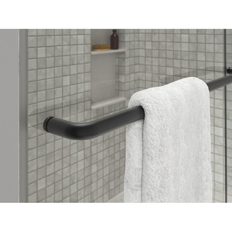 Elate Frameless Clear Tempered Glass Sliding Shower Door, 75-1/2" H x 50-1/4" W