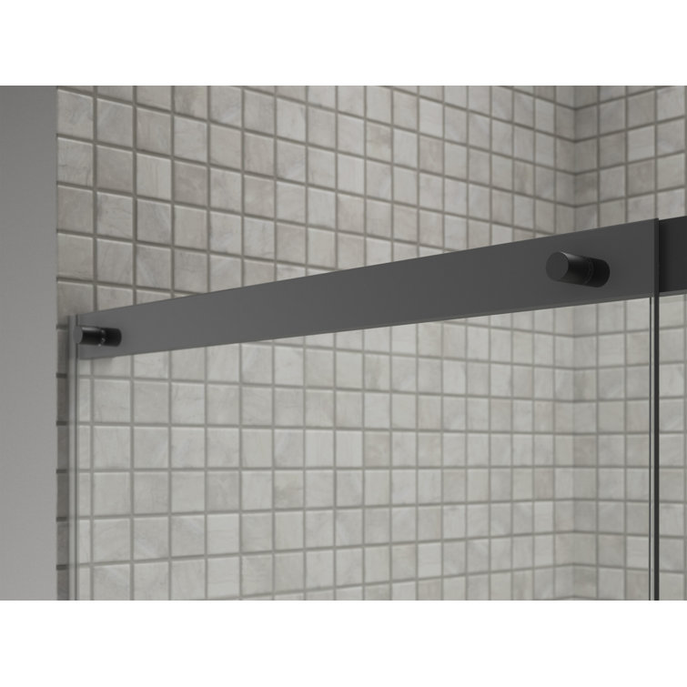 Elate Frameless Clear Tempered Glass Sliding Shower Door, 75-1/2" H x 50-1/4" W