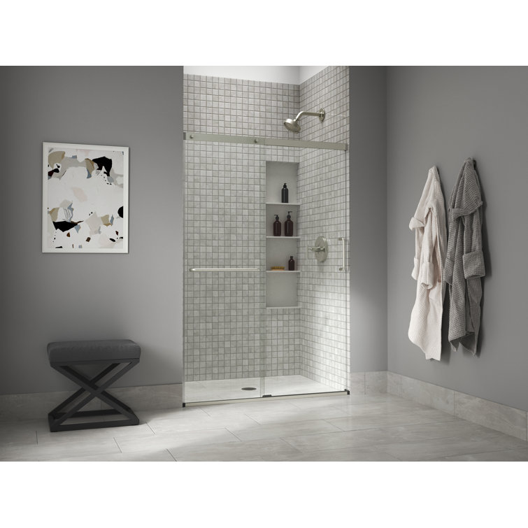 Elate Frameless Clear Tempered Glass Sliding Shower Door