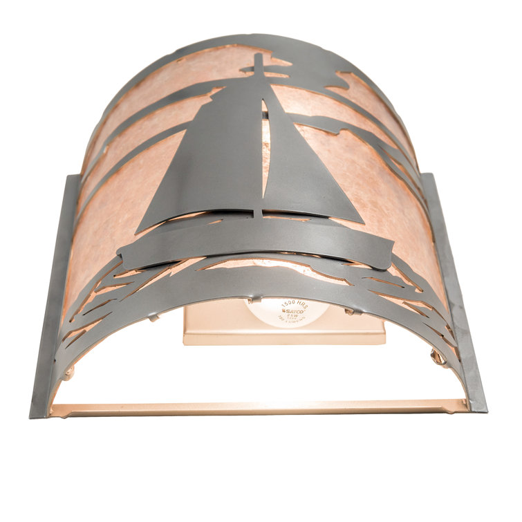 Nickel Finish Nautical Sailboat Wall Sconce