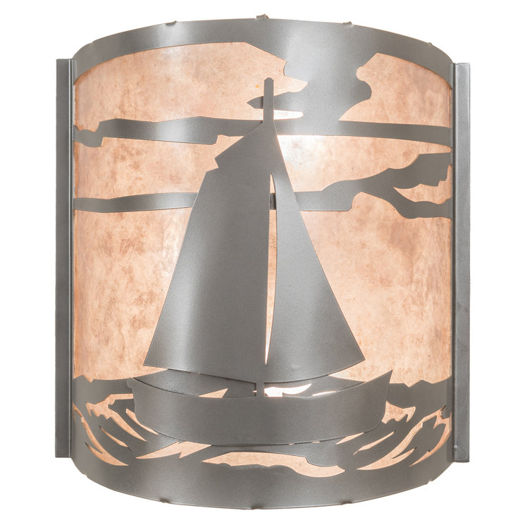 Nickel Finish Nautical Sailboat Wall Sconce