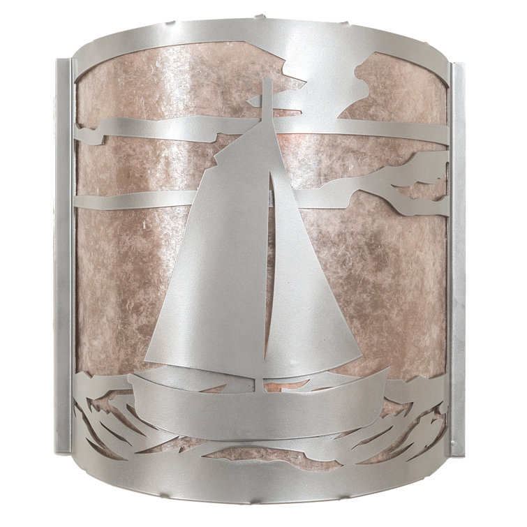 Nickel Finish Nautical Sailboat Wall Sconce