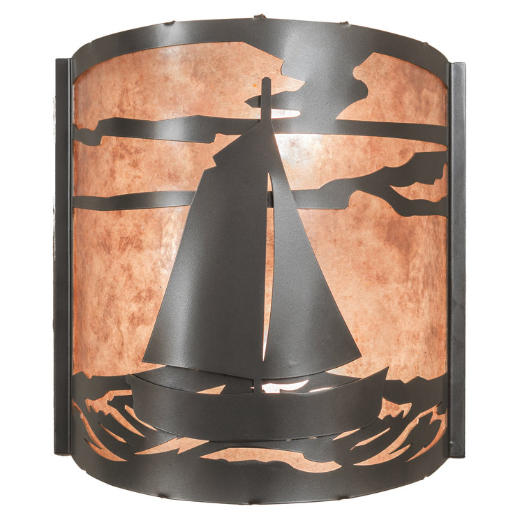 Nickel Finish Nautical Sailboat Wall Sconce