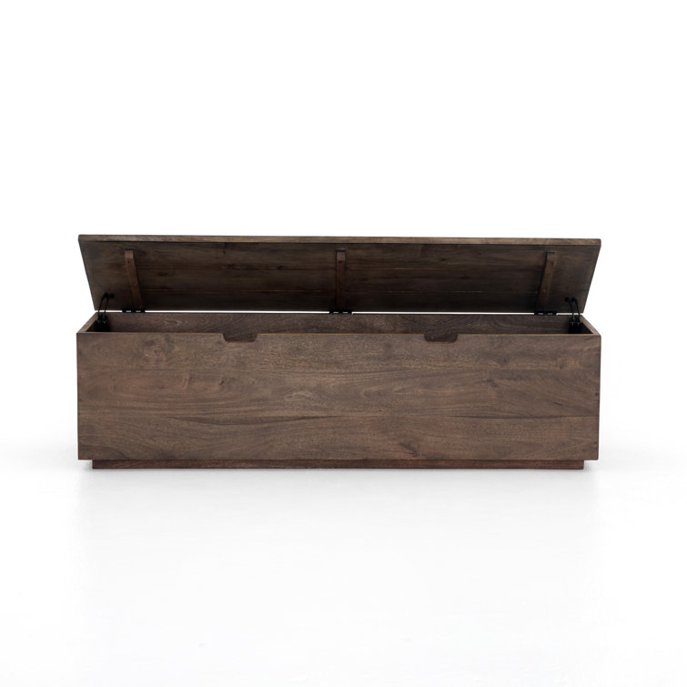 Aged Brown Mango Wood Lift-Top Coffee Table Trunk