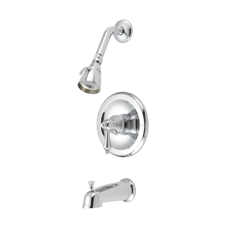 Chrome Single Handle Wall Mounted Tub and Shower Faucet Set