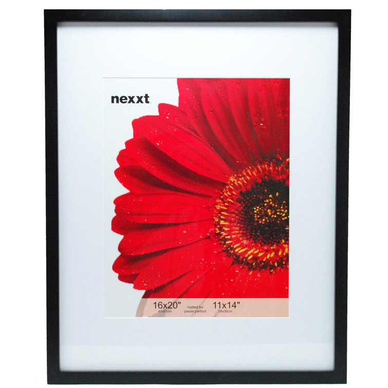 Classic Black Wood Gallery Picture Frame with White Matting