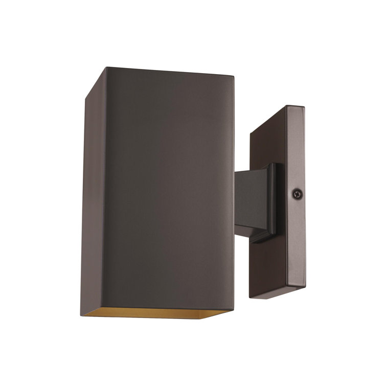 Bronze Rectangular Direct Wired Outdoor Lantern Sconce