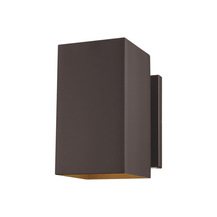 Bronze Rectangular Direct Wired Outdoor Lantern Sconce