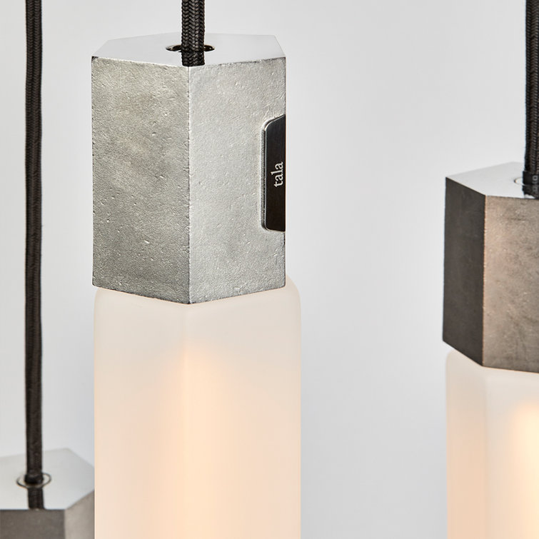 Basalt Hexagonal Cluster Pendant with Brass Finish and Black Cord