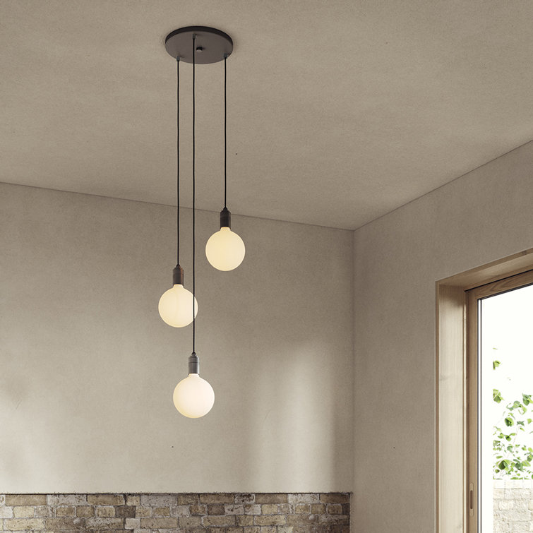 Graphite Triple Globe LED Pendant Light for Indoor/Outdoor