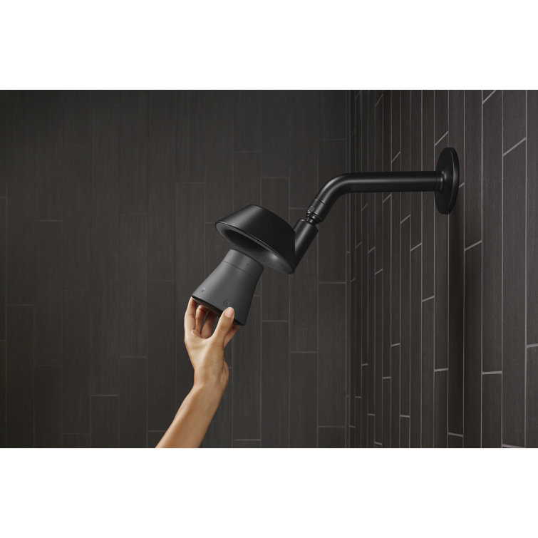 Matte Black Wall Mounted Showerhead with Bluetooth Speaker