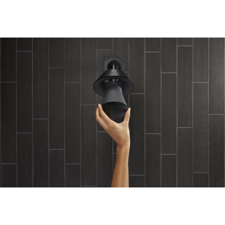 Matte Black Wall Mounted Showerhead with Bluetooth Speaker