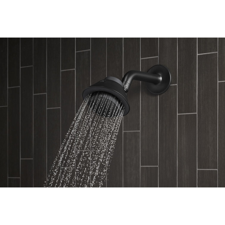 Matte Black Wall Mounted Showerhead with Bluetooth Speaker