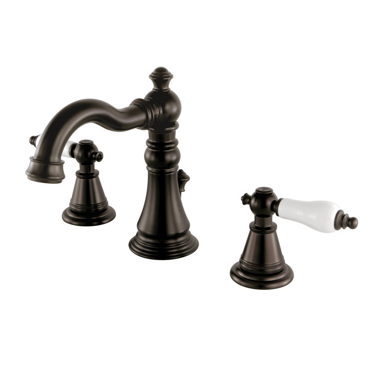 Polished Chrome Traditional Widespread Bathroom Faucet with Drain Assembly