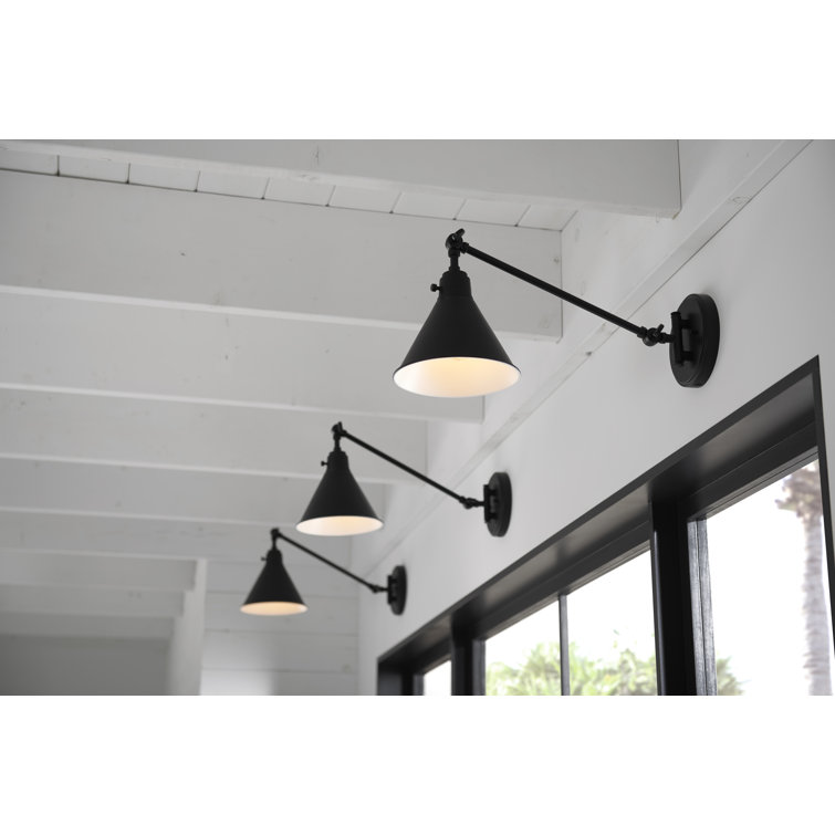 Heritage Brass Adjustable Swing Arm Sconce with Clear Glass Shade