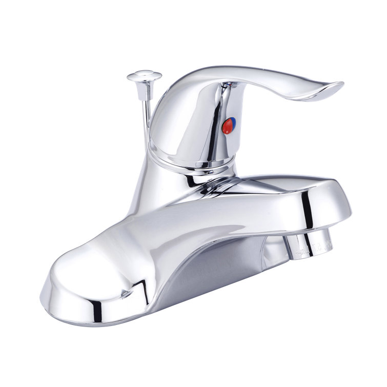Chrome Single-handle Centerset Bathroom Faucet with Drain Assembly