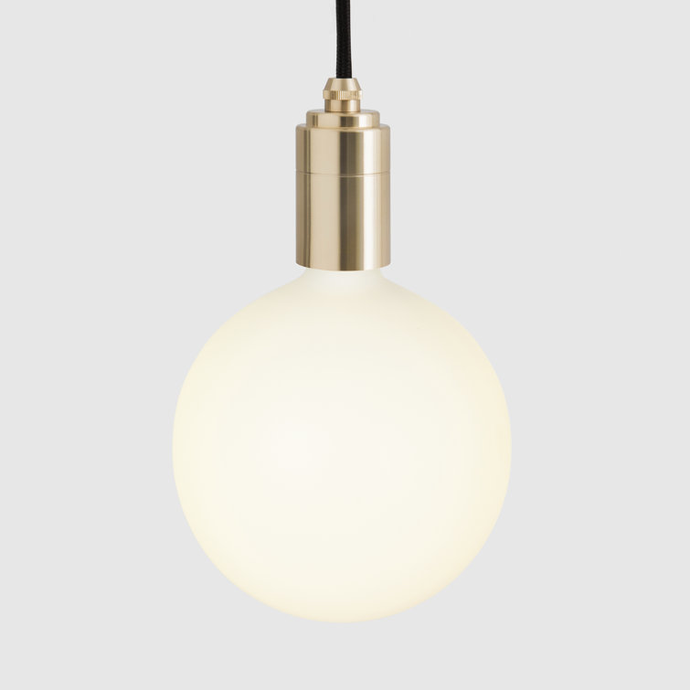 Sculptural Triple Globe LED Pendant Light with Brass Accents