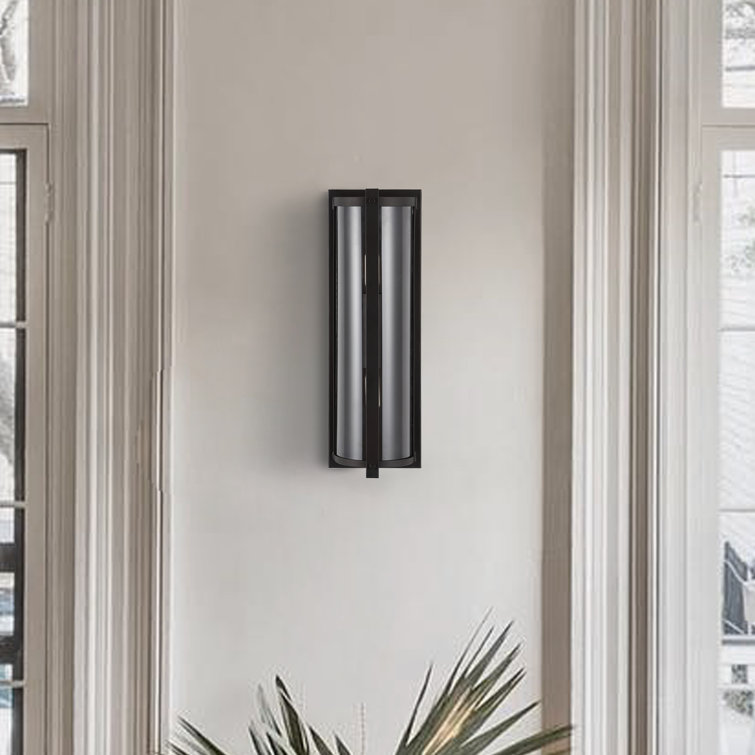 Senla Industrial Chic Bronze Wall Sconce with Clear Glass Shade - Set of 2