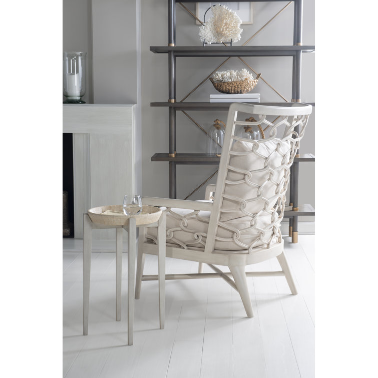 Peninsula Flax Linen Blend & Solid Wood Armchair with Down Cushions