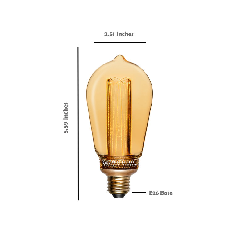 Amber Dimmable LED Decorative Light Bulb with Medium Screw Base