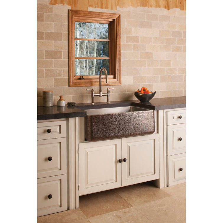 Modern Sleek 16" Polished Nickel Bridge Kitchen Faucet with Pull-out Spray