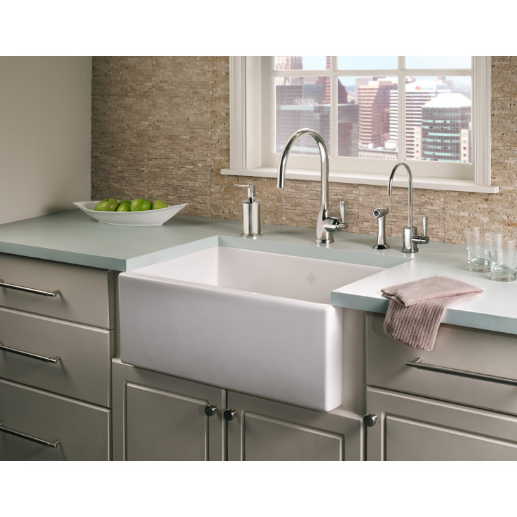 Elegant 15" Polished Nickel Modern Kitchen Faucet with Sidespray