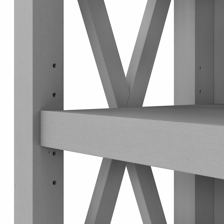 Cape Cod Gray Casual Farmhouse Engineered Wood 5-Shelf Bookcase