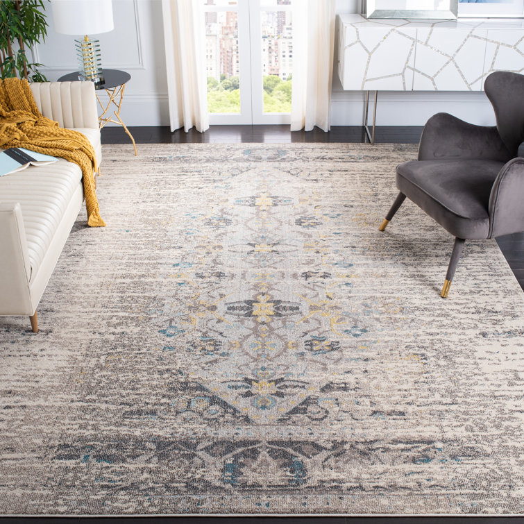 Monaco Grey and Multicolor Synthetic 10' x 14' Rectangular Rug