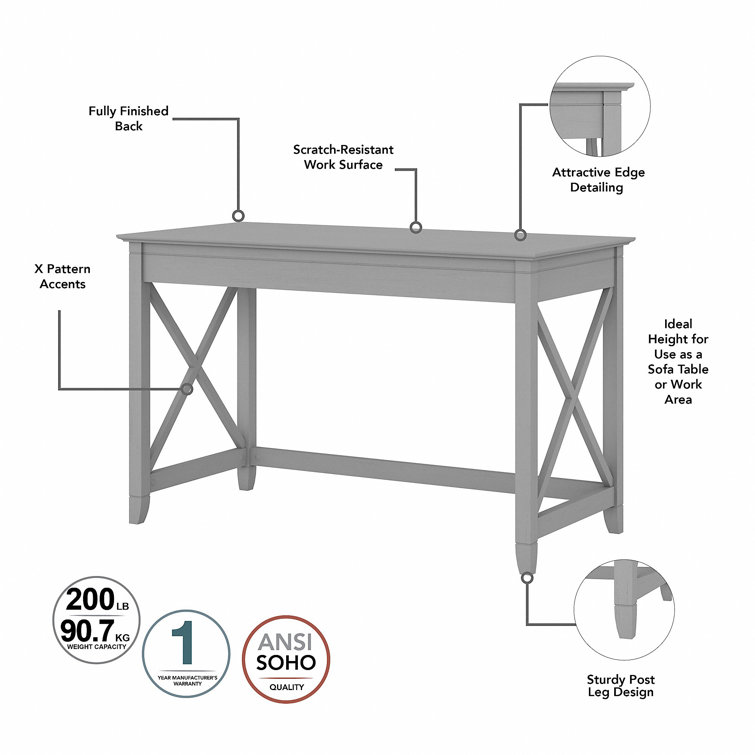 Key West 48'' Cape Cod Gray Engineered Wood Writing Desk