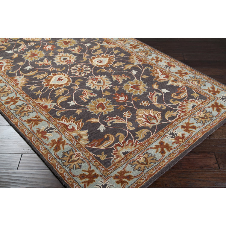 Handmade Tufted Gray Wool Area Rug, 7'6" x 9'6"