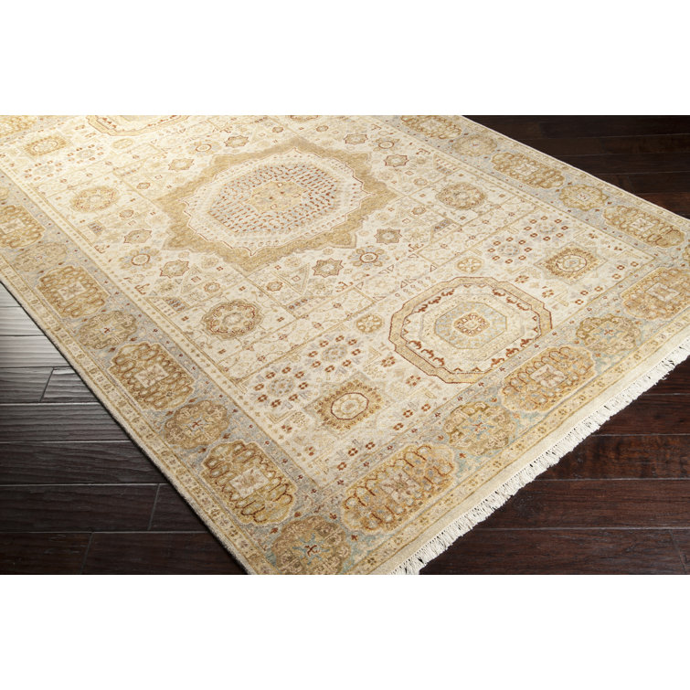 Handmade Gray Wool Rectangular Area Rug 5'6" x 8'6"