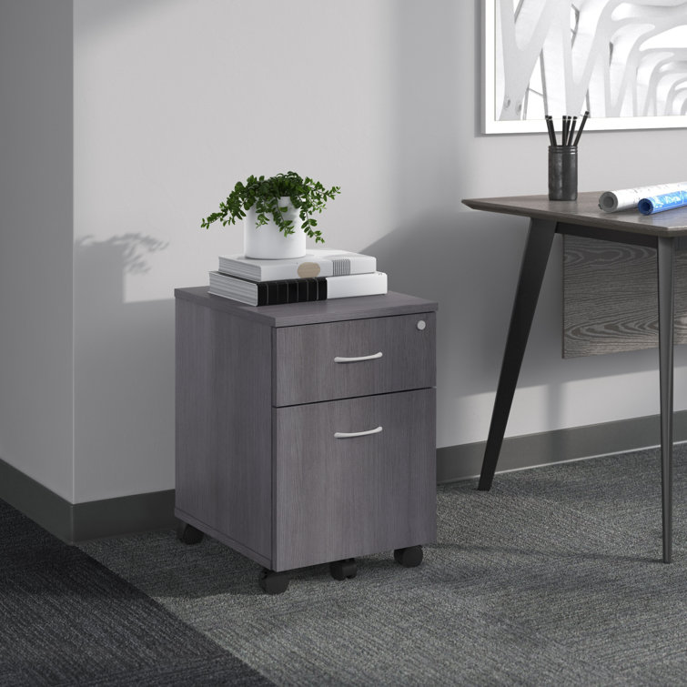 Charcoal Laminate Lockable 4-Drawer Mobile Pedestal