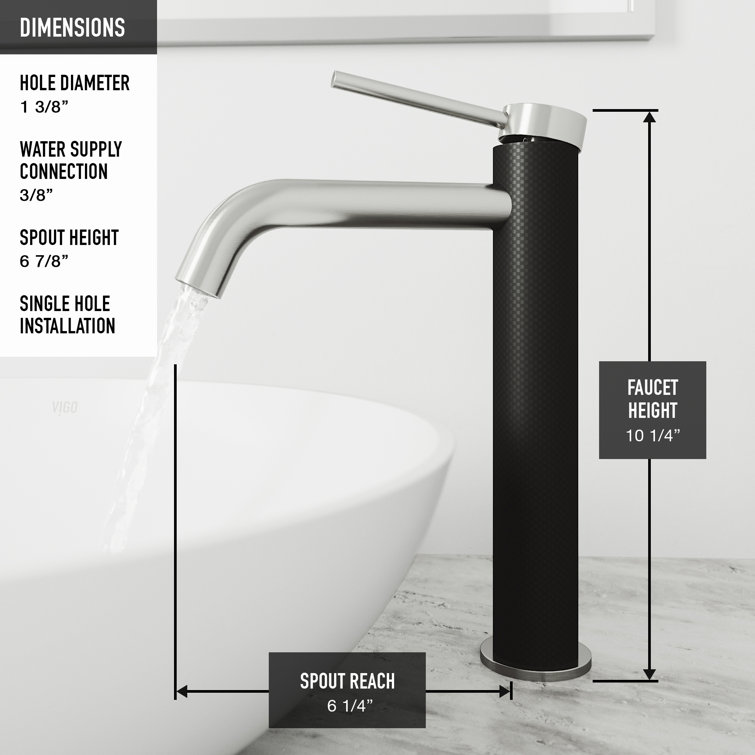 Gray Concrete Rectangular Vessel Sink with Brushed Nickel Faucet