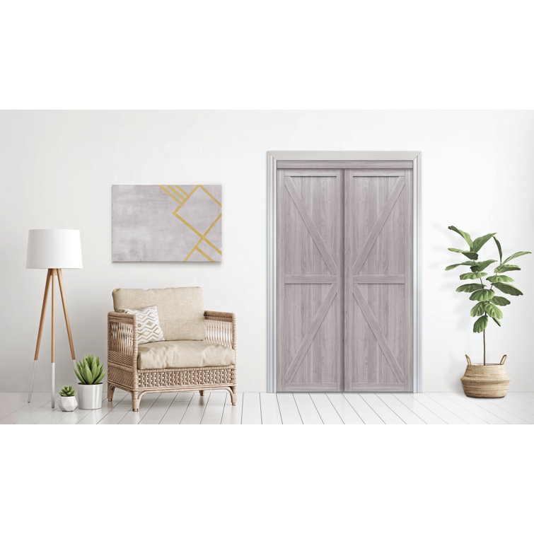 Silver Oak 48'' x 80'' MDF Sliding Closet Door
