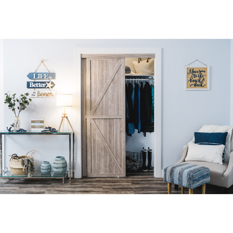 Silver Oak 48'' x 80'' MDF Sliding Closet Door