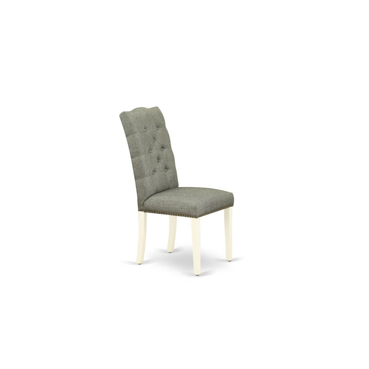 Linen White Extendable Rubberwood Pedestal Dining Table Set with Smoke Chairs