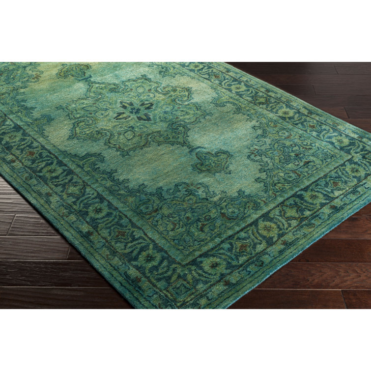 Hand Tufted Blue Wool Rectangular Area Rug
