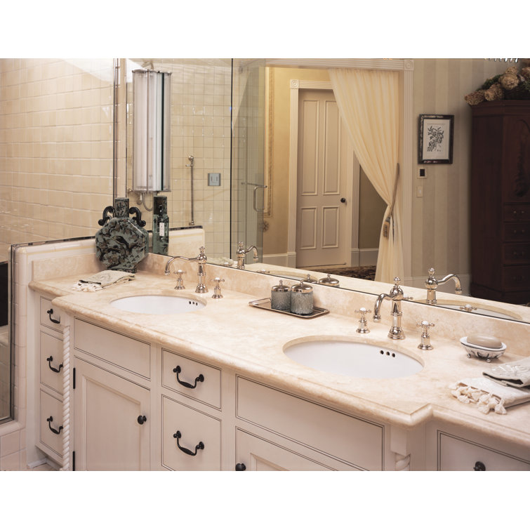 Elegance 8" Polished Nickel Widespread Bathroom Faucet with Brass Finish