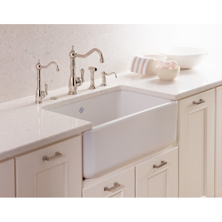 Modern 11" Polished Nickel Brass Kitchen Faucet with Side Spray