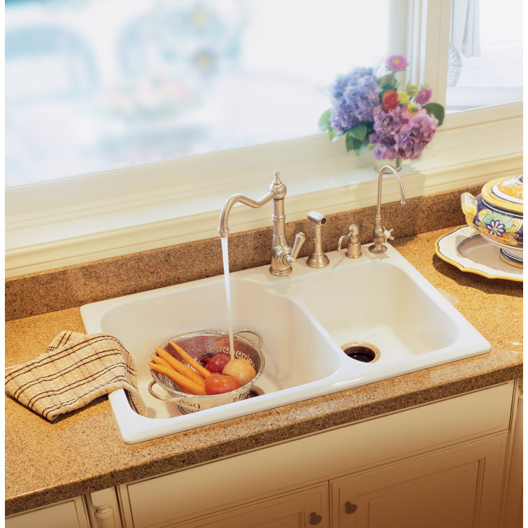 Elegant 11" Polished Nickel Kitchen Faucet with Side Spray