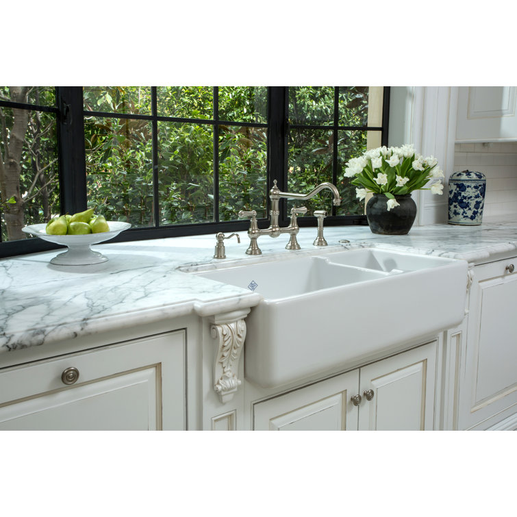 Classic Edwardian 10.5" Polished Nickel Kitchen Faucet with Side Spray