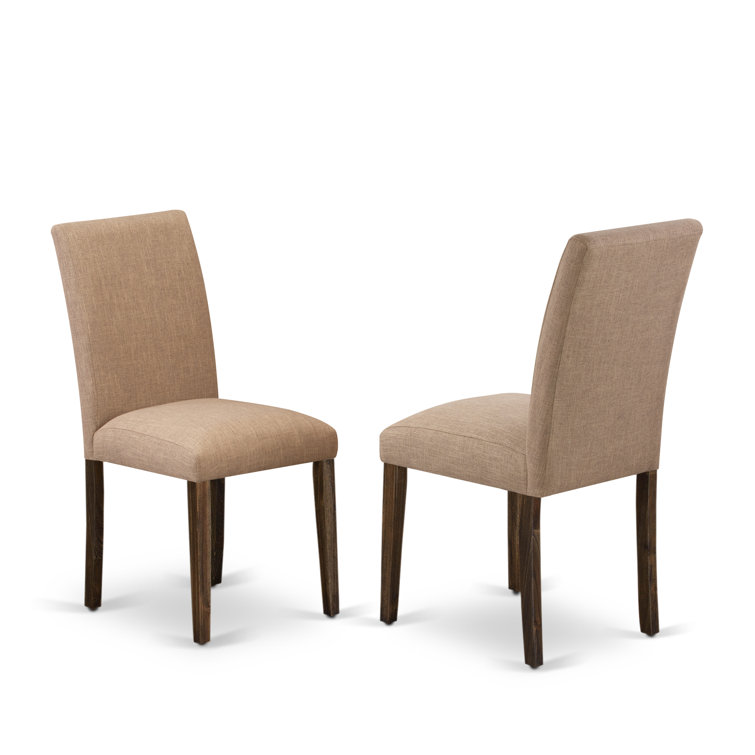 Linen White Modern Dining Set with Light Sable Chairs - 72x30