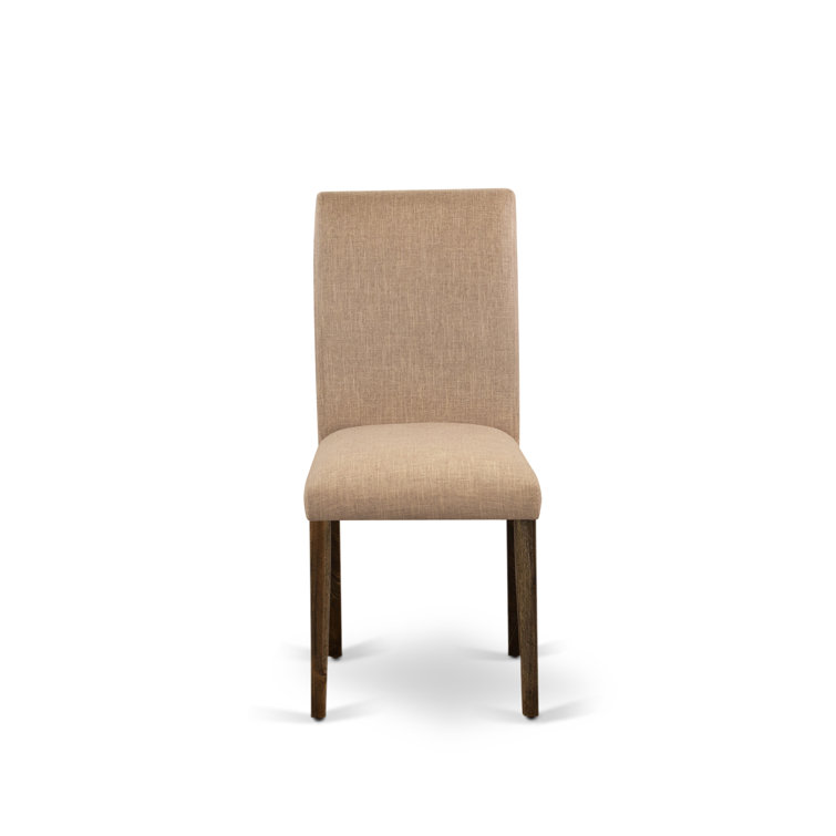 Linen White Modern Dining Set with Light Sable Chairs - 72x30