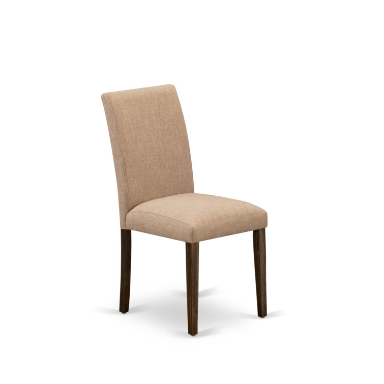 Linen White Modern Dining Set with Light Sable Chairs - 72x30