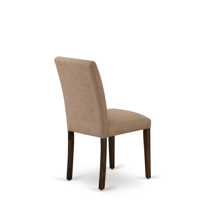 Linen White Modern Dining Set with Light Sable Chairs - 72x30