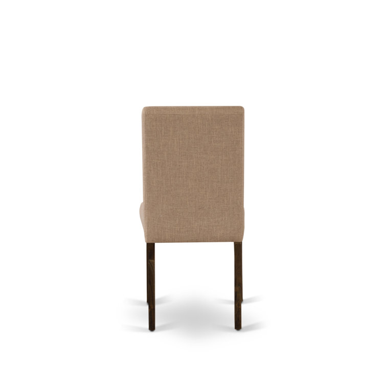 Linen White Modern Dining Set with Light Sable Chairs - 72x30