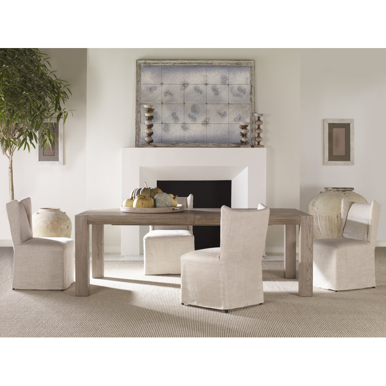 Monarch Linen and Beech Wood Parsons Side Chair in Gray
