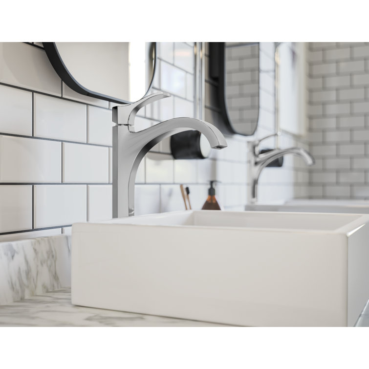 Polished Chrome Single Handle High Arc Bathroom Faucet
