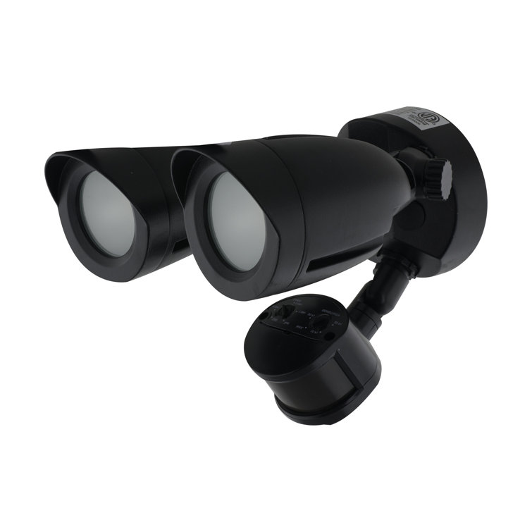Black Dual Head LED Outdoor Security Flood Light with Motion Sensor