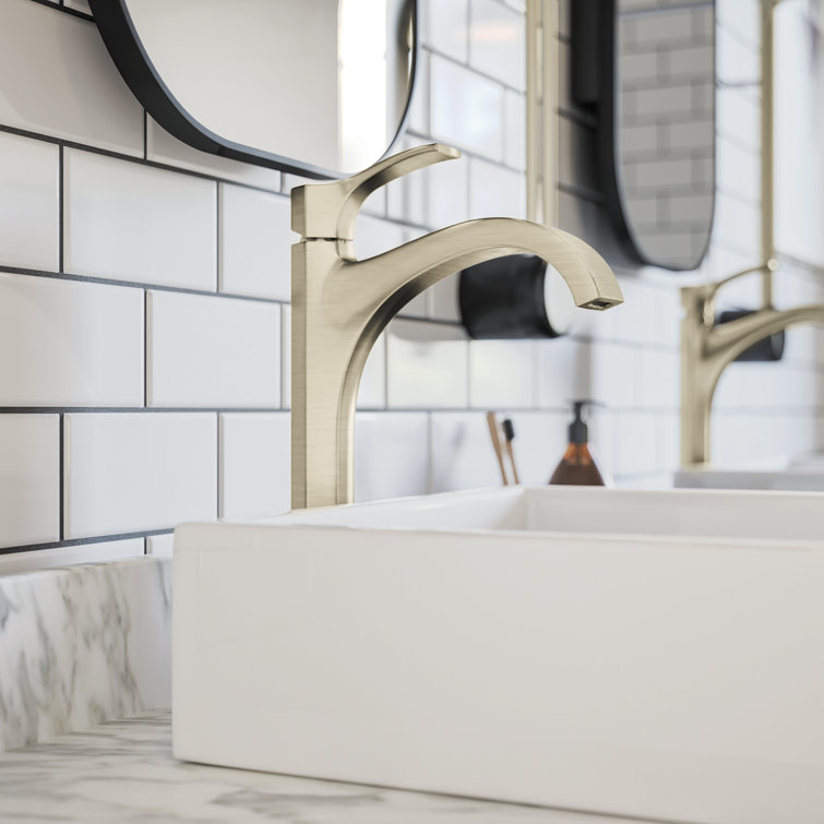 Locarno Brushed Nickel Single-Hole High-Arc Bathroom Faucet